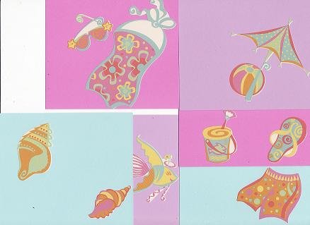 Set of 6 Summer Post Cards