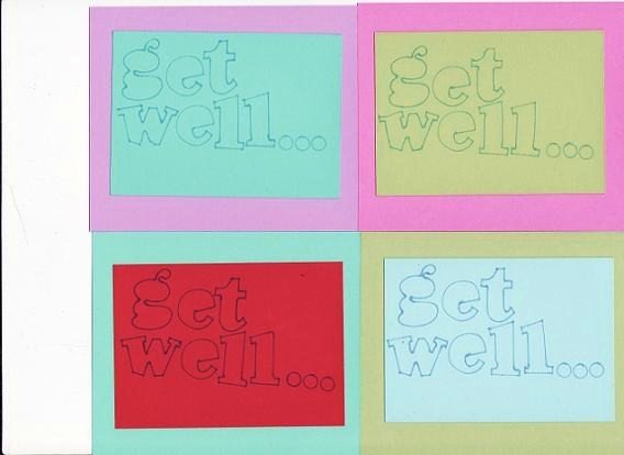 Set of 8 Get Well... Postcards Pastel