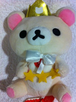 San-X Rilakkuma - Korilakkuma Wearing Crown and White Cape Plush