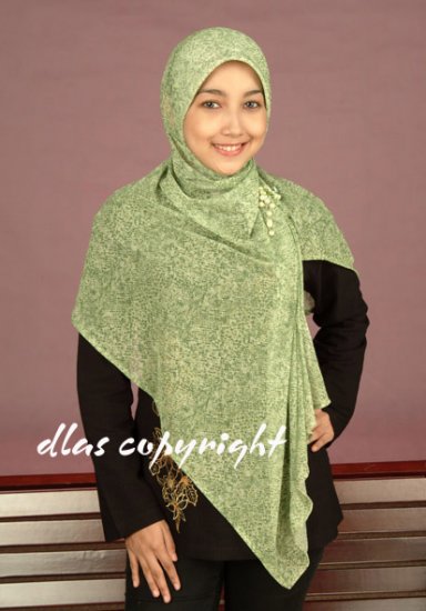 Tudung Permata - Type 7(HijauCorak)