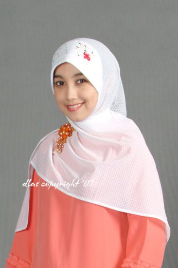 Tudung permata - Type 7(18) Sulam Putih