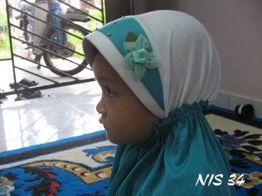 Tudung Kanak-kanak : Putih Hijau