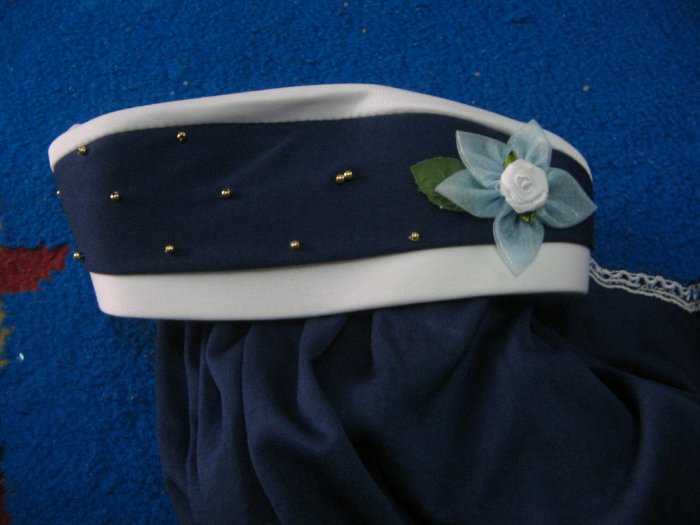 Tudung Kanak-kanak : Blue Black and white