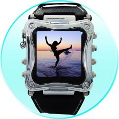 Metallic 1.5 Inch OLED MP4 Watch Player - 2GB