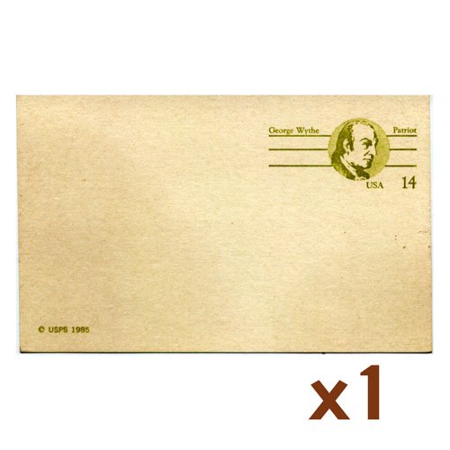 USPS George Wythe Patriot 14-cent postcard (single)