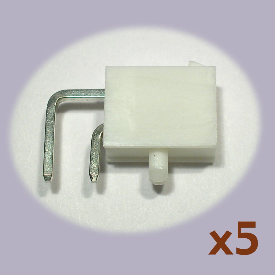 Civlux CP-01402150 2-pin Right Angle Power Connector (5 pcs, NoS)