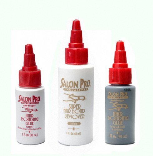 Bonding Glue 1 Fl oz White ,Black and Bonding Remover 2 Fl oz