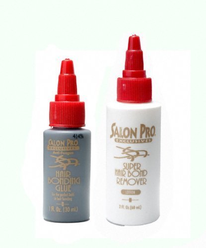 Hair Bonding Glue 1 Fl oz Black & Hair Bonding Remover 2 Fl oz
