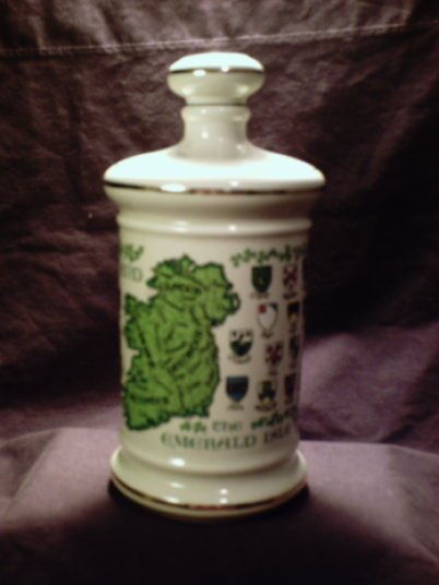 Stitzel Weller Genuine Porcelain Irish Whisky Decanter with cork cap (1969)