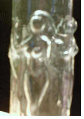 Glass vase with 3 nude (mother earth goddess?) females