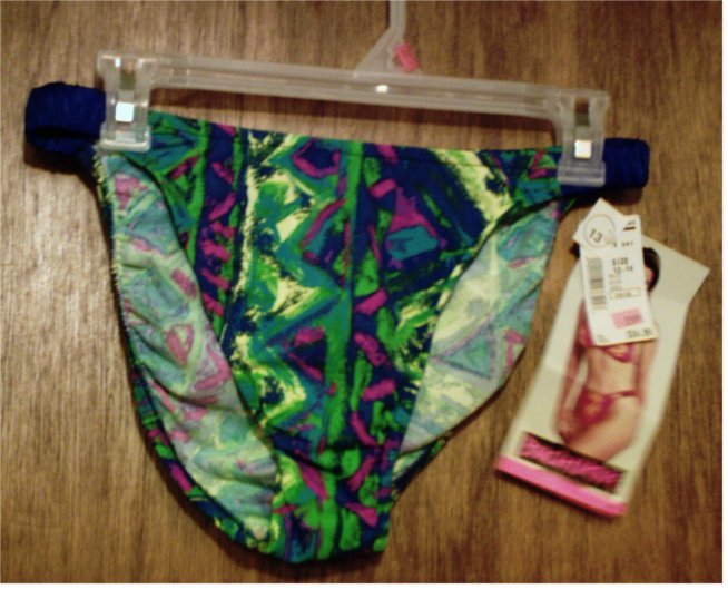 NWT Beach Native Bikini Bottom in Green Blue Purple Yellow