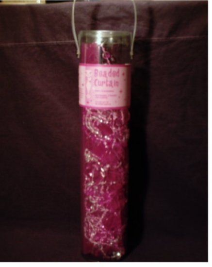 NIP Girls' pink beaded curtain with cat theme