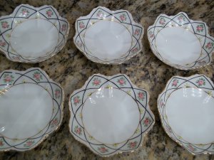 Meiji-Era Nippon Star-Shaped Relish Dishes - 6 TOTAL