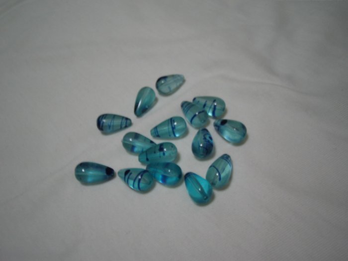 Blue Teardrop Beads (15mm)