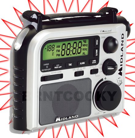 Midland ER102 NOAA Weather AM/FM Radio Crank Power