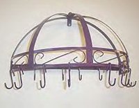 Colorful Purple Porcelain Enamel Pot & Pan Rack Wall Mount NIB