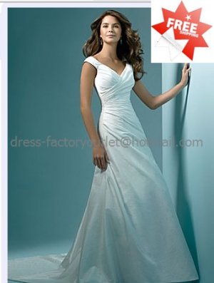A-line Classical Bridal Gown Custom Cap Sleeves Simple Ivory White Wedding Dress