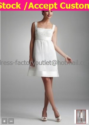 Short White Satin Evening Dress Bridesmaid Dress Square Neck Knee Length Wedding Dress