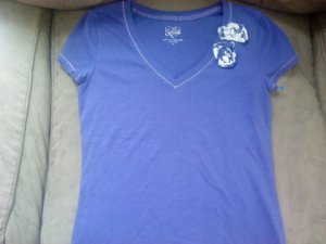 GIRLS JUSTICE PURPLE V NECK T TEE SHIRT SIZE 14 S/S