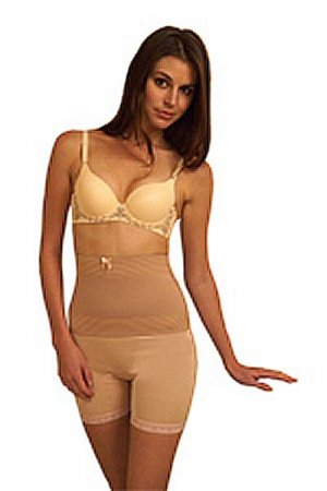 Star Excellent Hi-Waist Long Leg Girdle with Wide Rubber Waistband 2 SETS BLACK