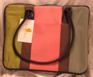 M ango T ango Faux Sueded Multi Function Laptop Bag with Tassle Accent
