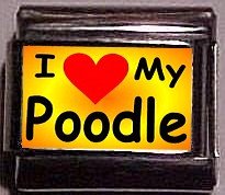 I Love (Heart My Poodle, Custom Italian Charm 9mm