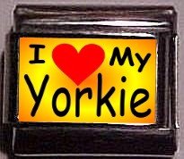 I Love (heart) My Yorkie Custom Italian Photo 9mm charm
