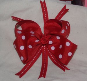 Red and Red/white polka dot hairbow