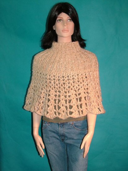 KNC Elegant Hand Knit & Crochet Poncho