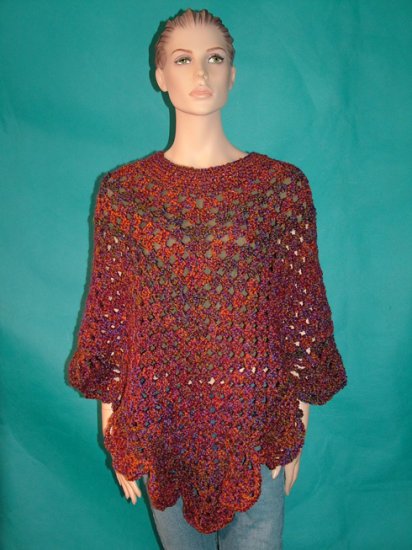 KNC Coming Home Hand Crochet Poncho Corinthian Sz S-M