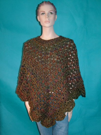 KNC Coming Home Hand Crochet Poncho Prarie Sz S-M