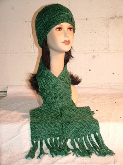 KNC Hand Knit Seaman's Wool Set Teal Green Shades