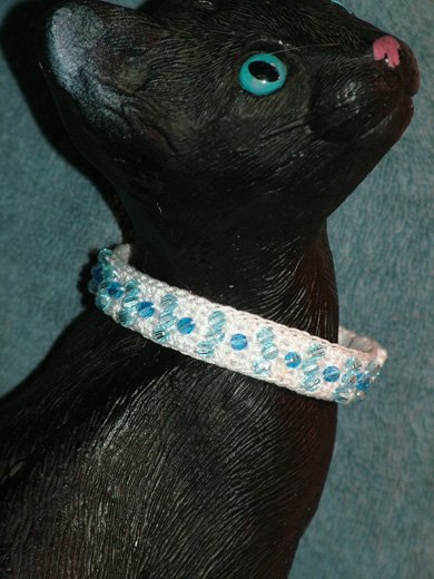 KNC KittyWear Beaded Crochet Cat Collar Birthstone