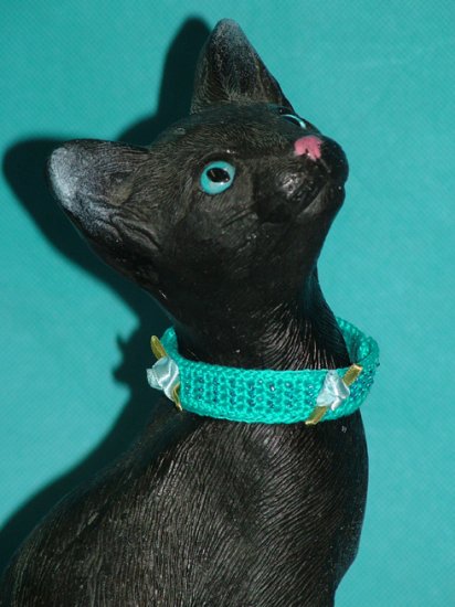 KNC KittyWear Beaded Crochet Cat Collar Roses