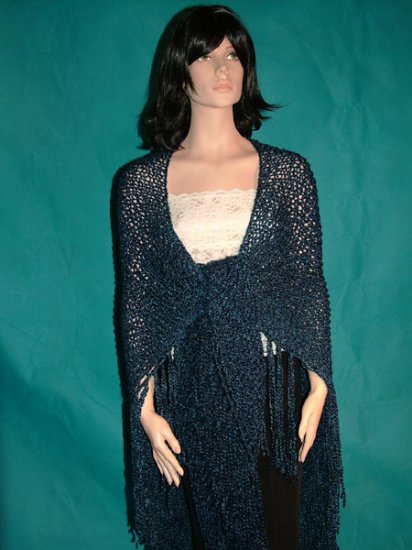 KNC Hand Knit Homespun Shawl Colonial