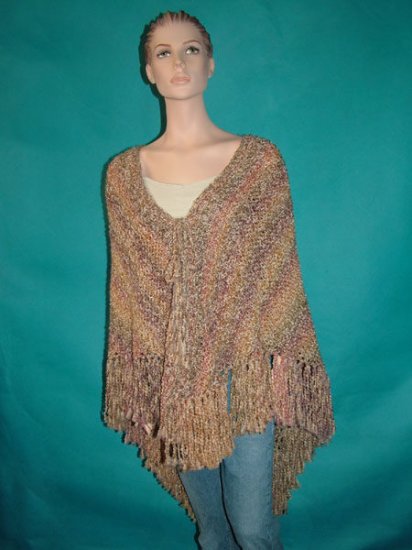 KNC Hand Knit Homespun Shawl Sierra