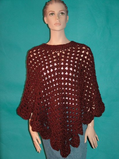 KNC Coming Home Martha Stewart Poncho - Russet Sz L-1X