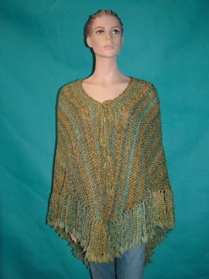 KNC Hand Knit Homespun Shawl Meadow