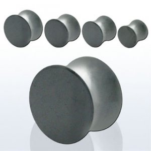2g / 6.5mm - Pair of Black Blue Natural Stone Double Flare Ear Plugs