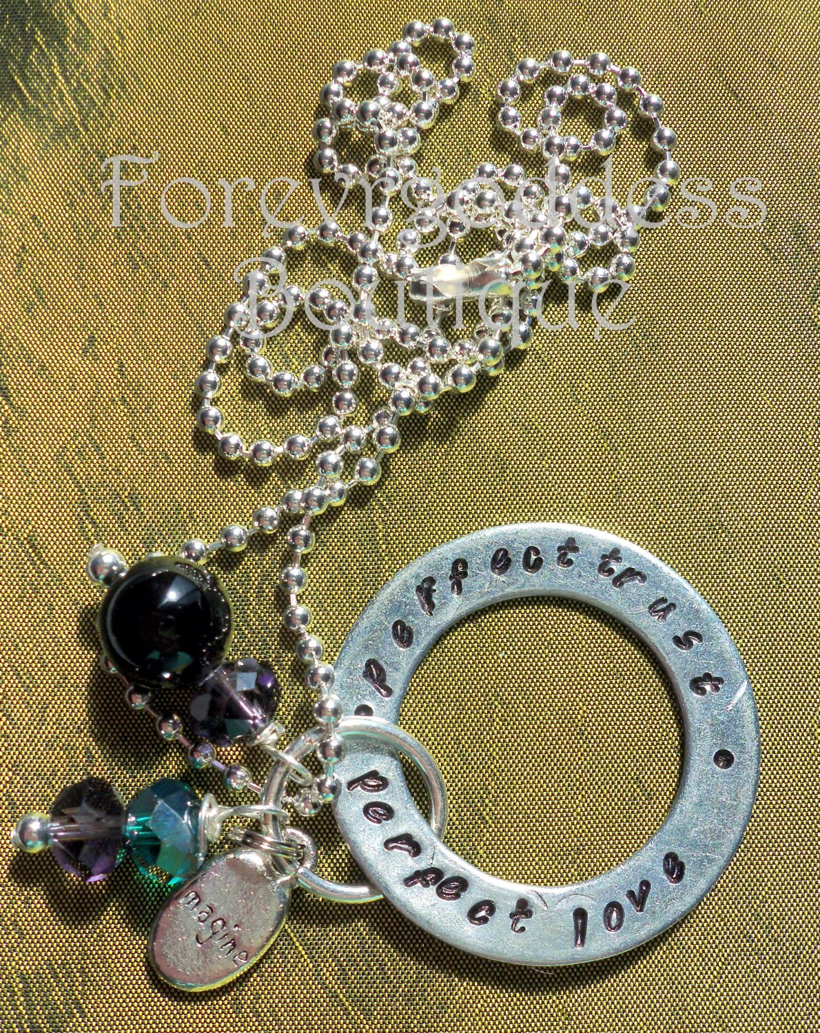 Perfect love, Prefect trust /Onyx necklace