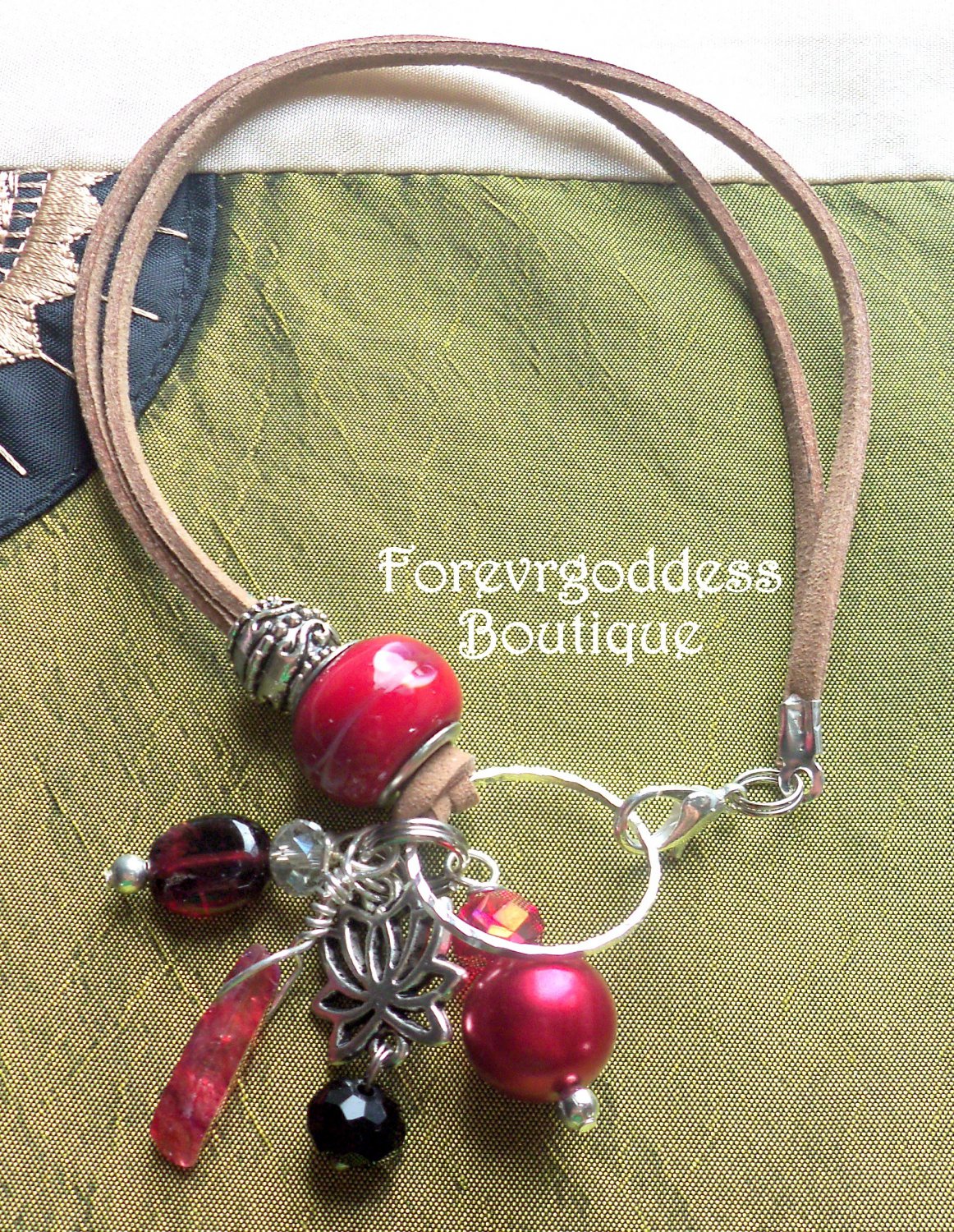 Lotus / Ruby aura point Bracelet