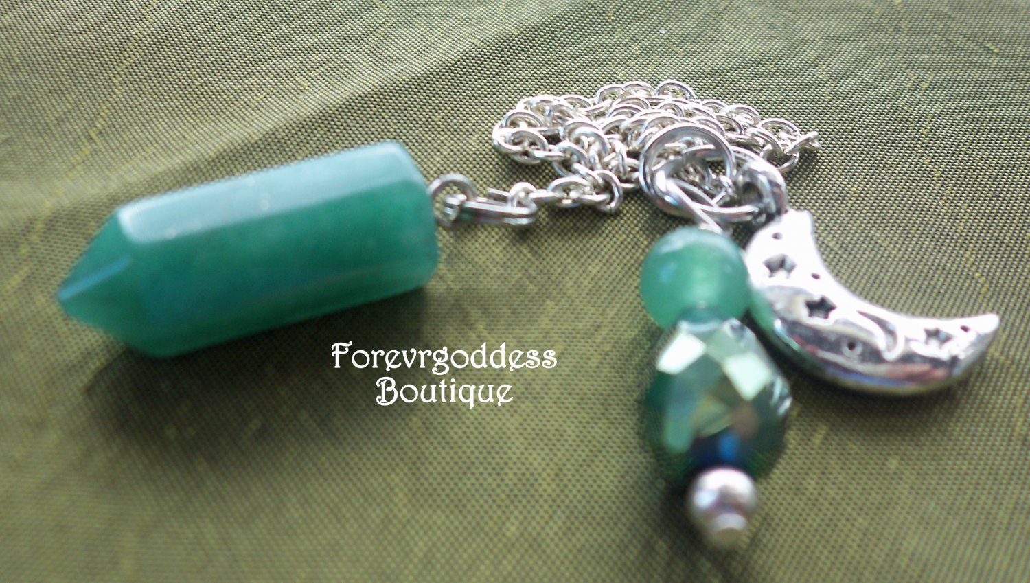Aventurine/ moon Pendulum