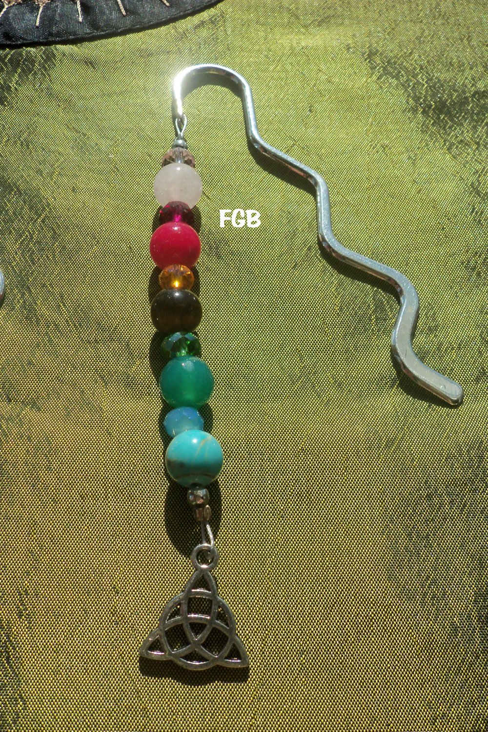 Mixed gemstone trinity bookmark