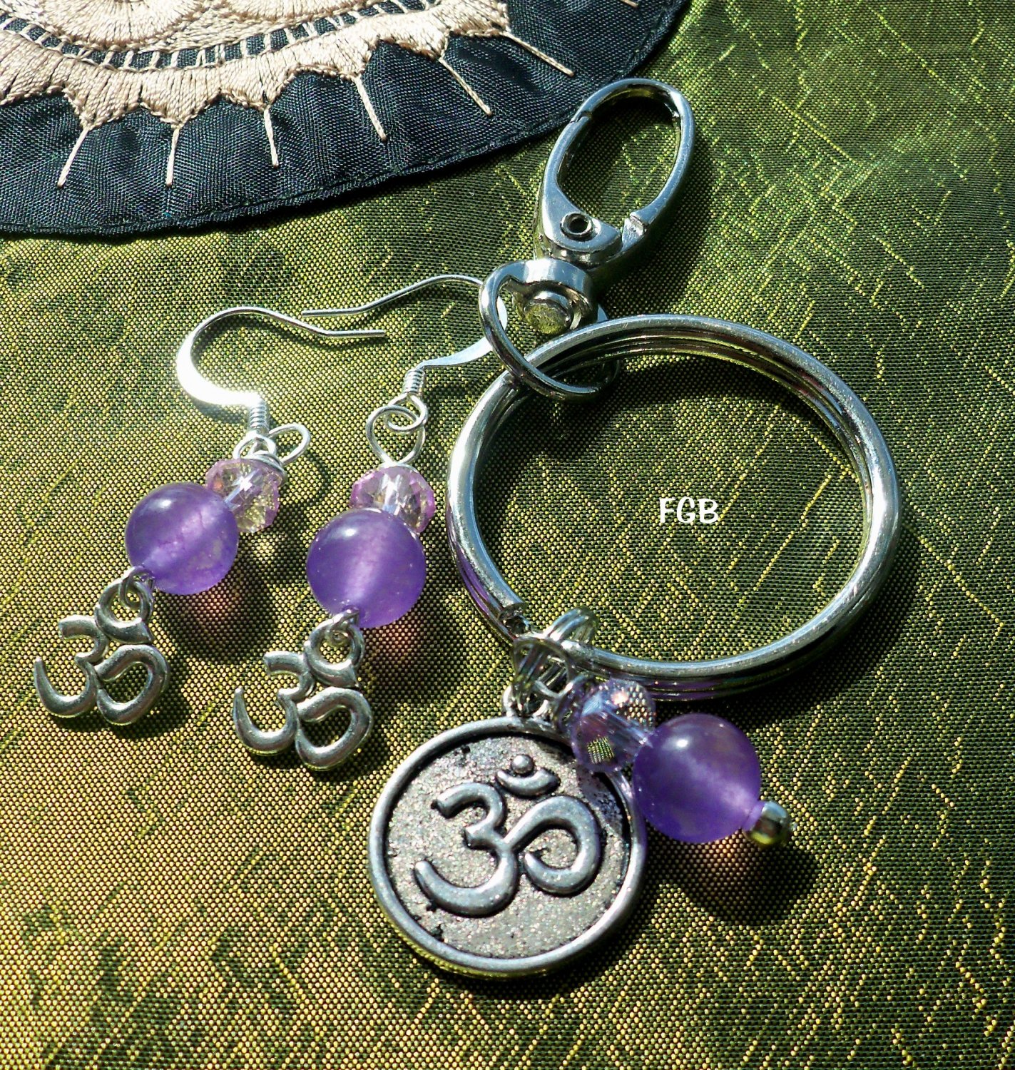 Purple Jade Keychain earrings