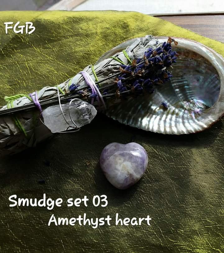 Lavendar sage bundle with amethyst heart