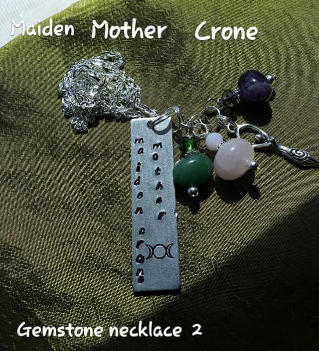 Triple goddess gemstone necklace #02