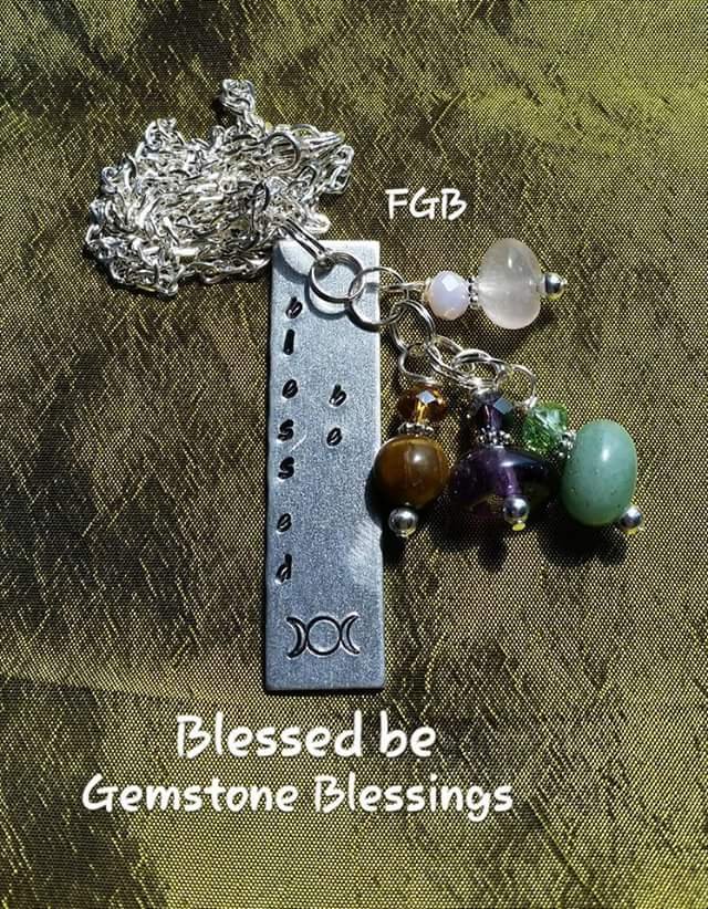 "Blessed Be" handstamped necklace #BB 02