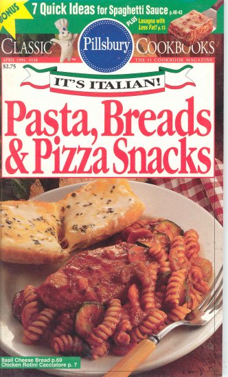 Pillsbury Pasta Bread & Pizza Snacks Cookbook Buy 3 Get 1 Free
