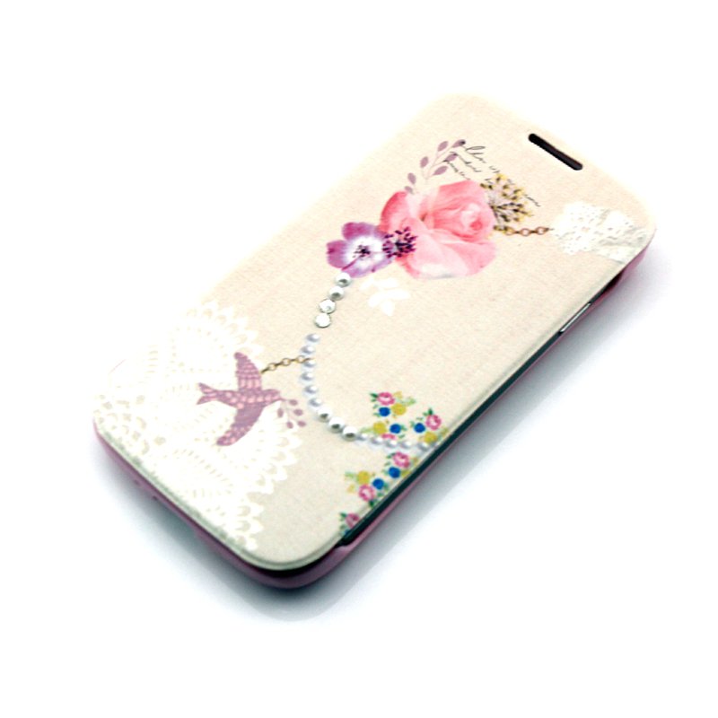 Flower Cute 3D Pattern Folio PU Leather Case with Cover for Samsung Galaxy s4 i9500