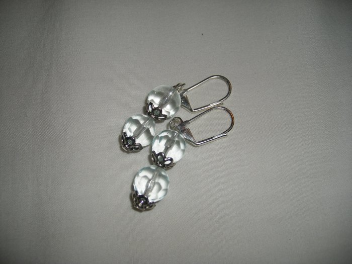 Silver and Crystal Bead Earrings